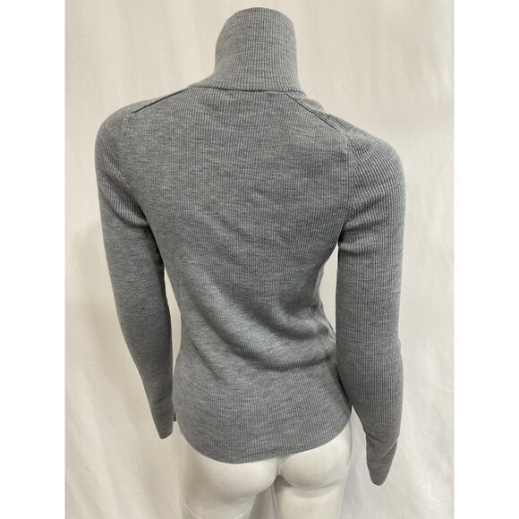 Cos Ribbed Wool Gray Half-Zip Top Size S - Picture 3 of 5